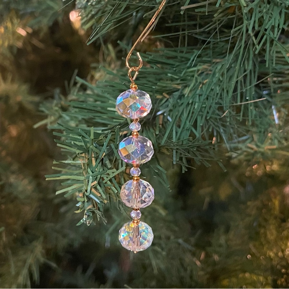 Elegant Gold and Crystal Christmas Ornaments